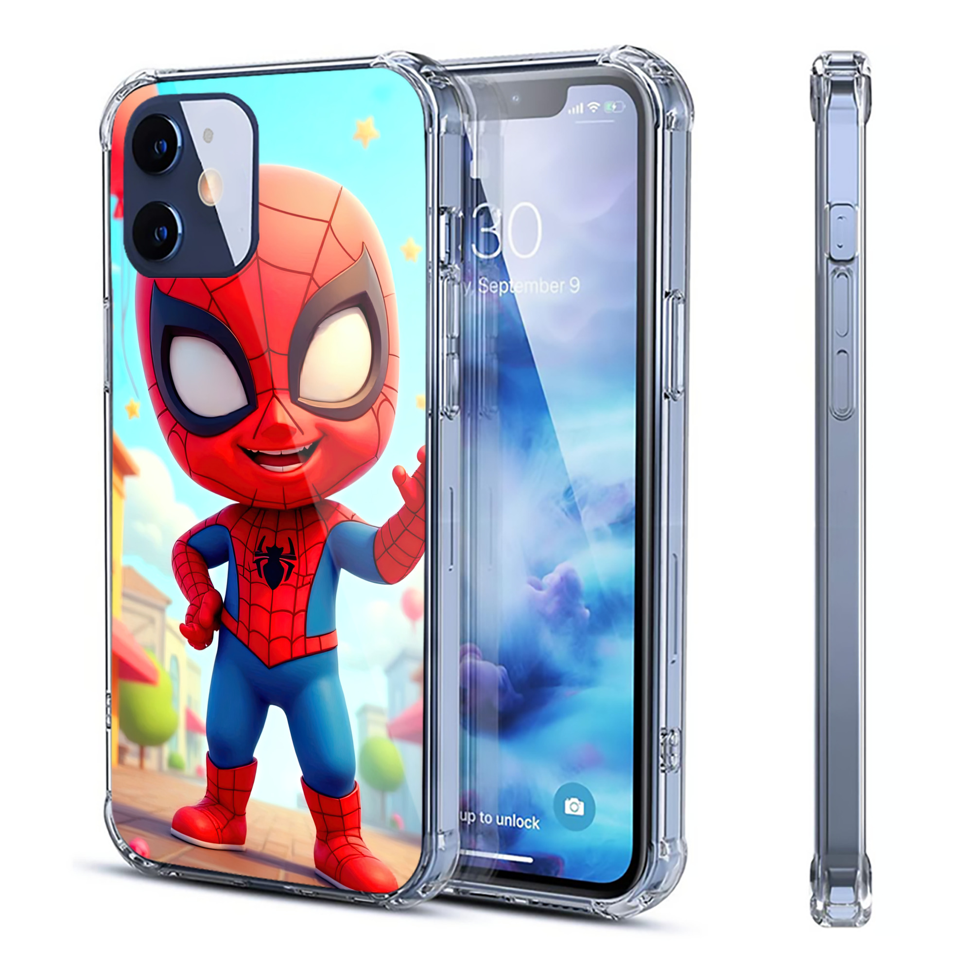（画像用） Spider Man スパイダーマン 【iPhone 12シリーズ対応】透明スマホケース（クリアソフトケース）